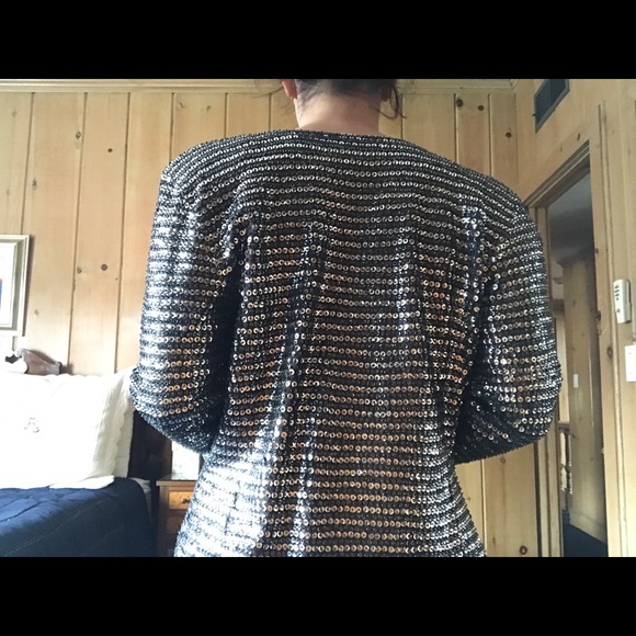 Vintage Adrienne Vittadini Sequin Jacket - Picture 2 of 5